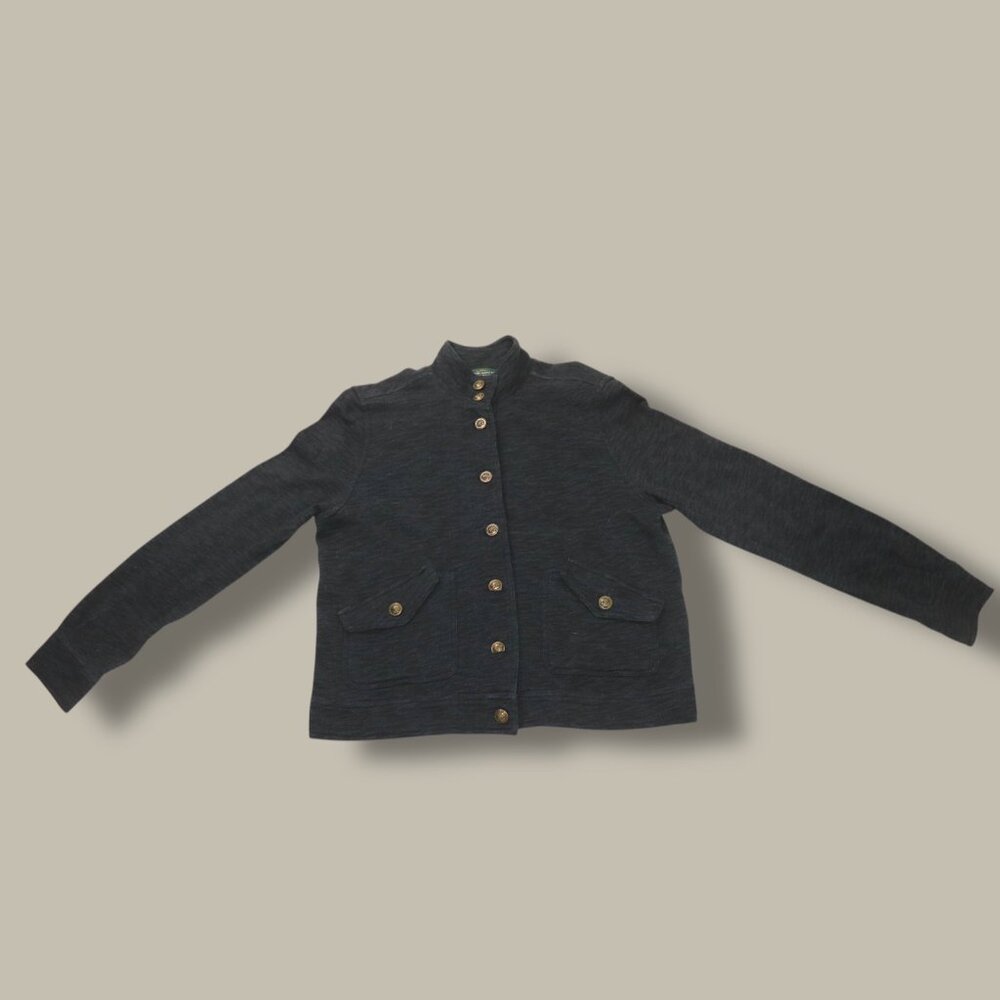 Lauren Jeans Co Ralph Lauren Womens Black Jacket Anchor Crown Button Detail M